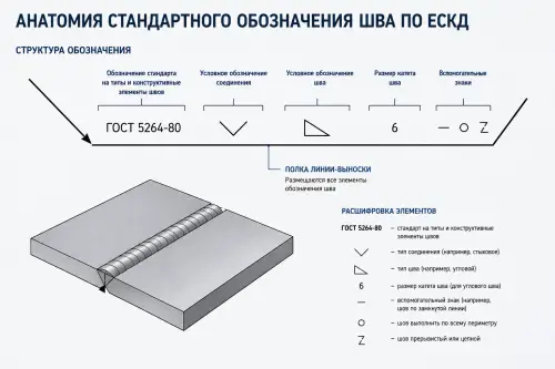 Обозначение сварных швов на чертежах по ГОСТу