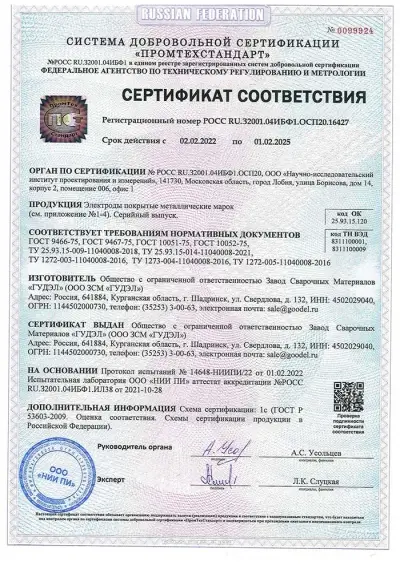 ПромТехСтандарт Сертификат